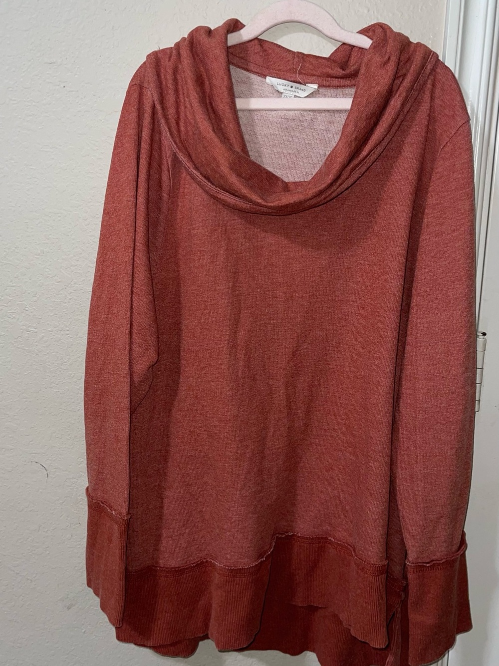 Lucky Brand Rust Cowl Neck Sweater